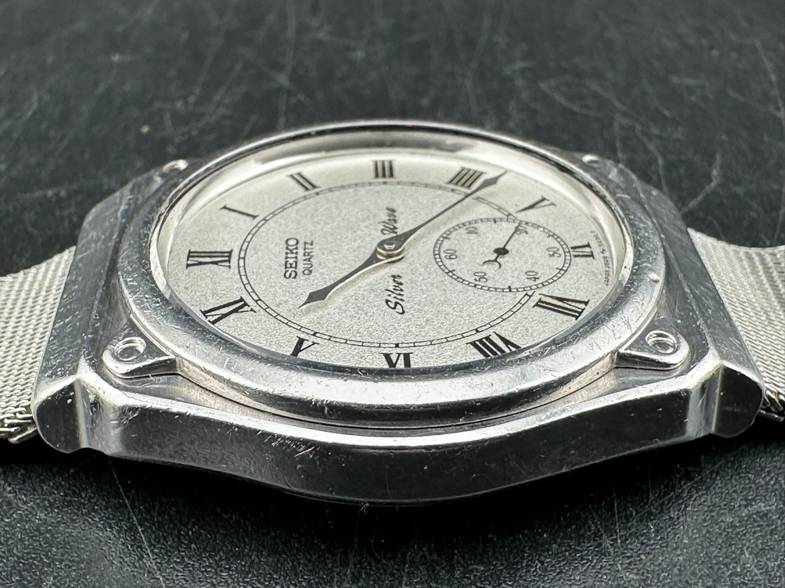 1982 Seiko Silver Wave Men’s Small Seconds Silver Quartz Watch 34mm 2628-0060
