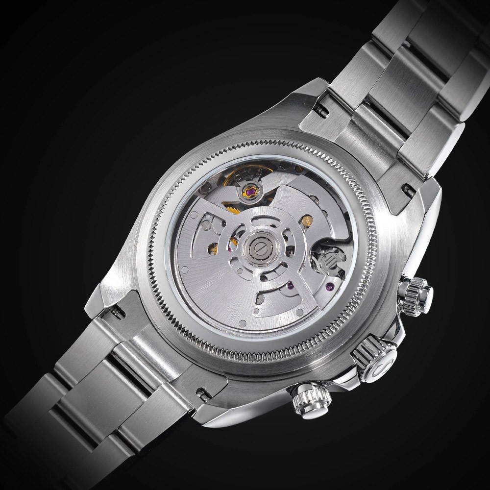 Sugess S473 Chronograph Automatic Steel Purple White Sapphire Men’s Watch