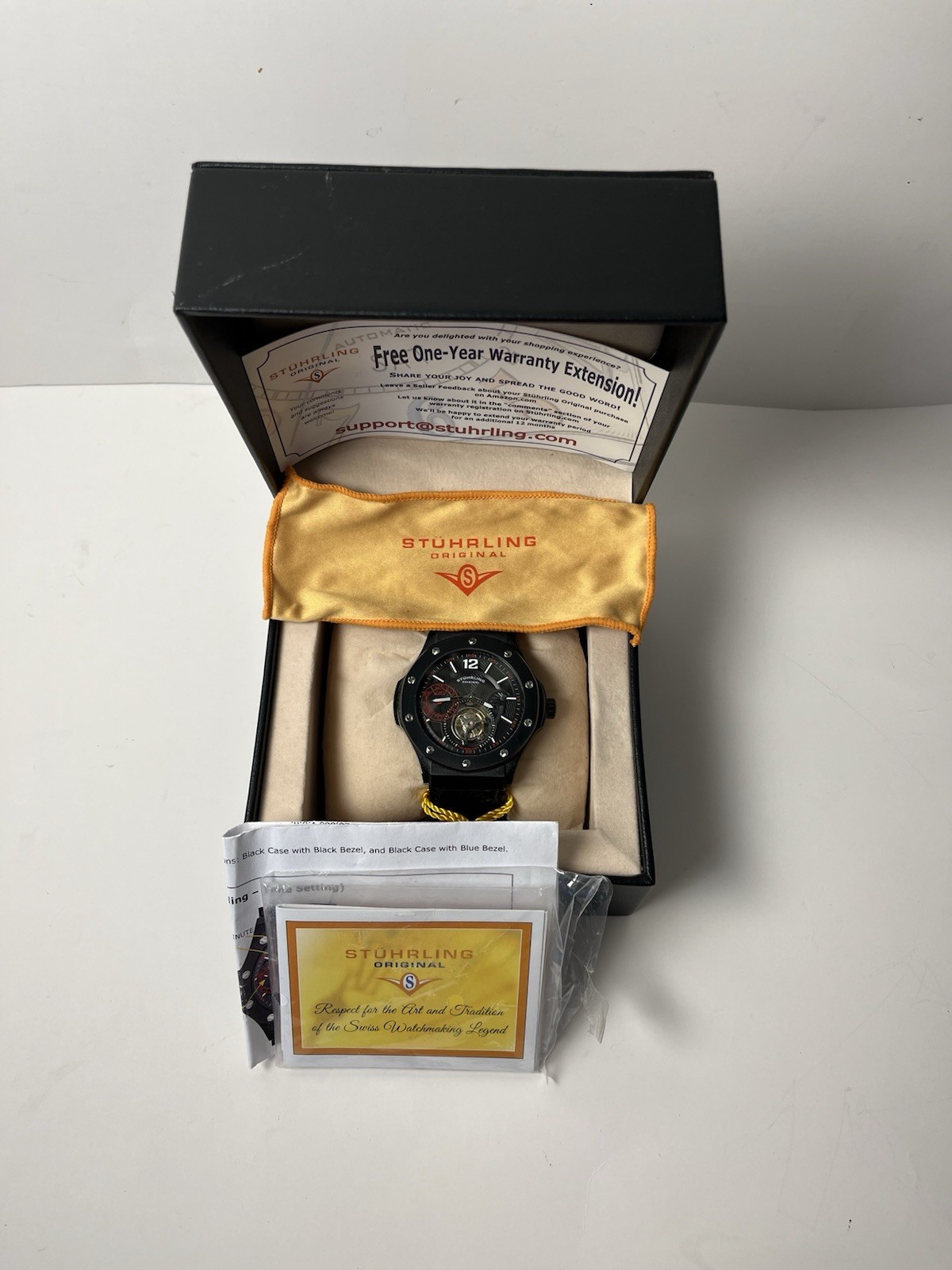 Stuhrling Original Men’s 160E.335X1 Apocalypse Revelation Tourbillon GMT AM/PM