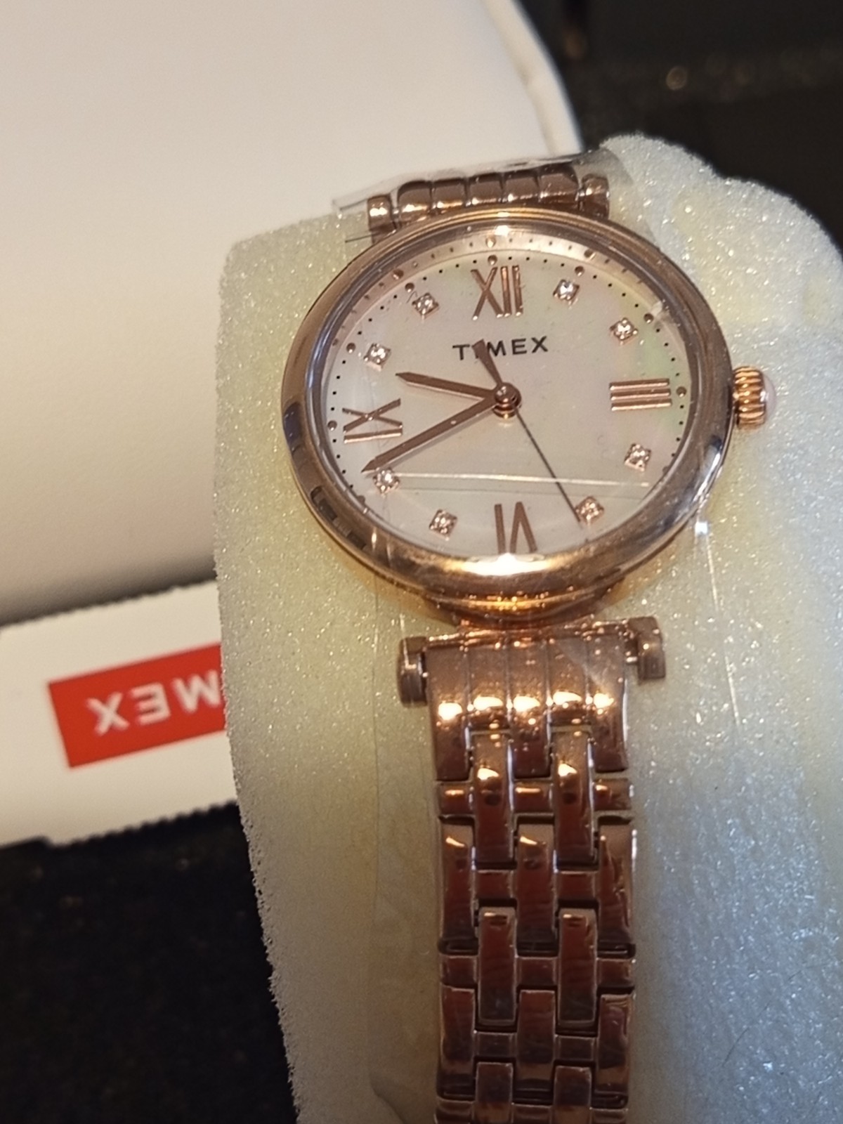 Timex Gold Beautiful Mother of Pearl Reflections Watch TW2T78800 NEW