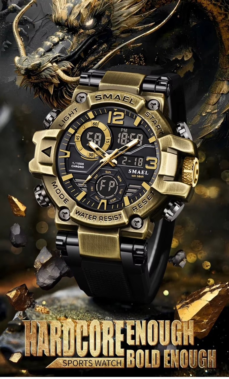 Oversized Chronograph Waterproof Digital Sport Shock Resistant WRIST WATCH 55mm