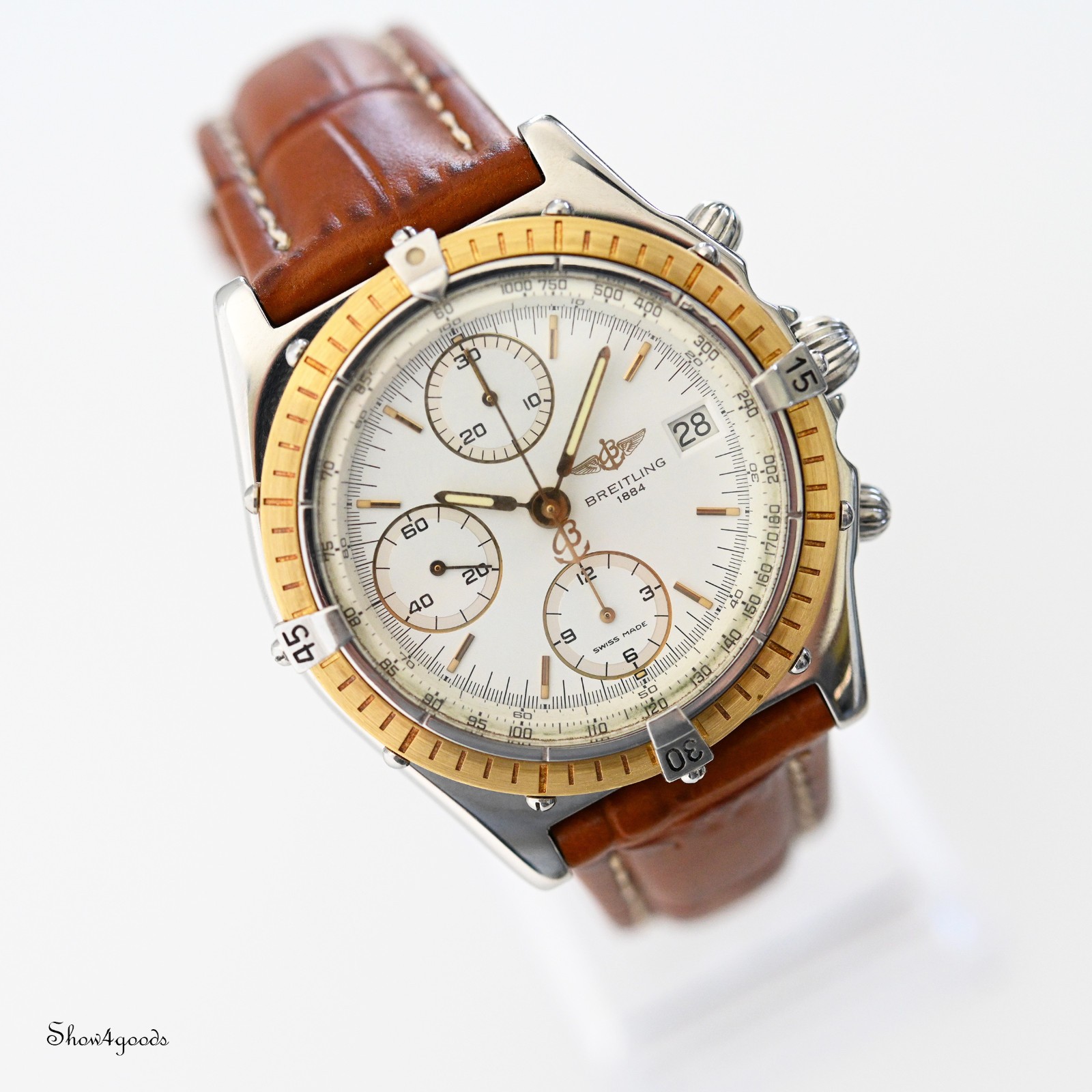 Breitling Chronomat Gold Bezel Rare Double Ref 81950 D13047 Set 1990 Revised