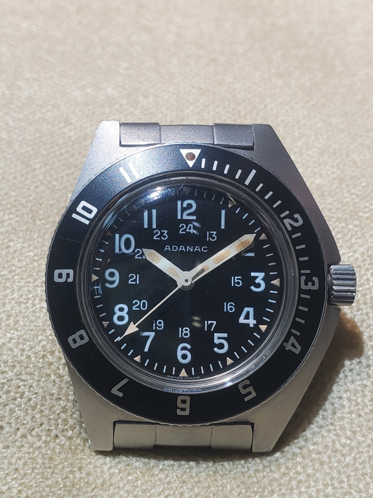 1986 Adanac / Gallet Issued for US Navy Military Divers Watch w/ Org. Bracelet