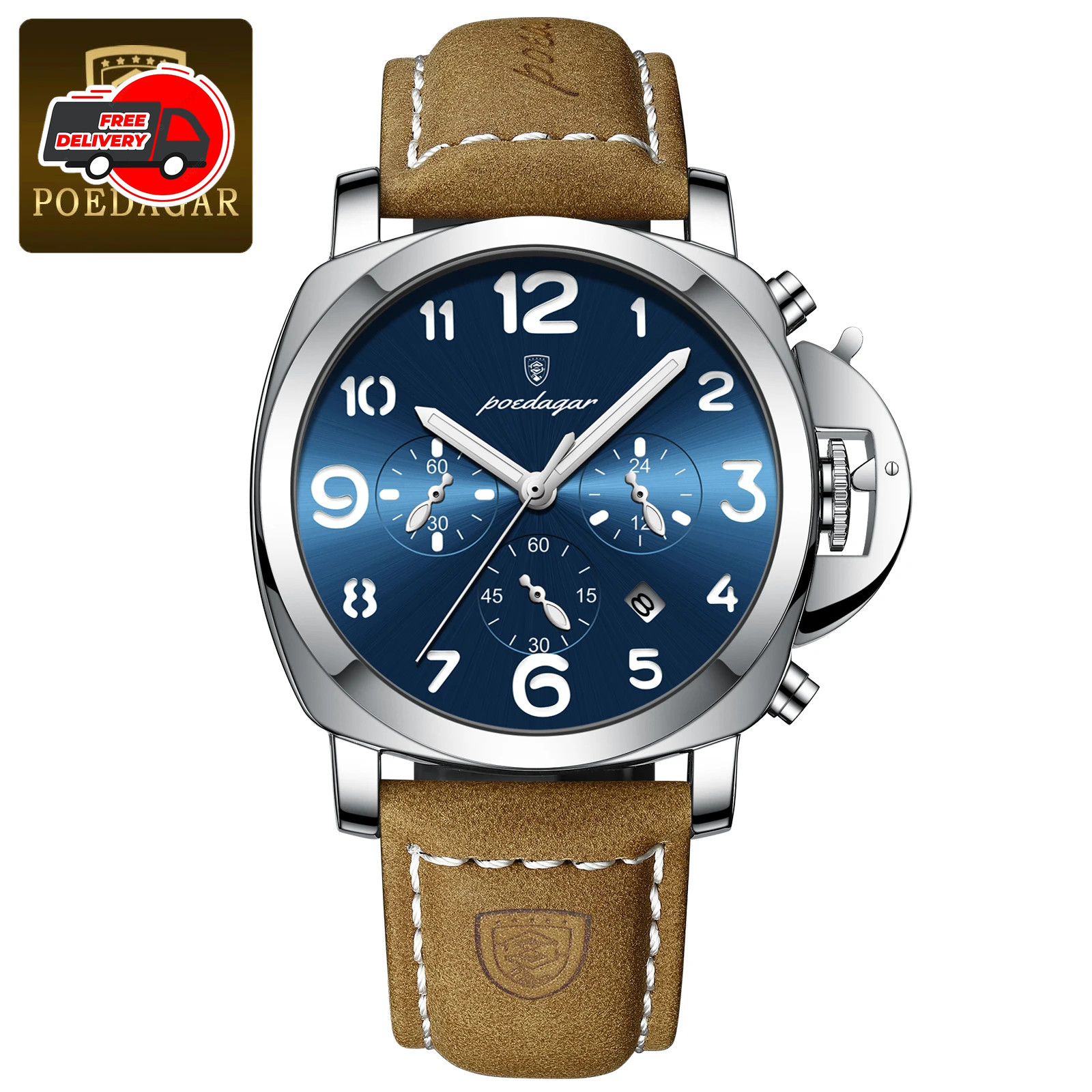 Tourbillon Leather Watch Men’s Automatic Mechanical Waterproof Wristwatches