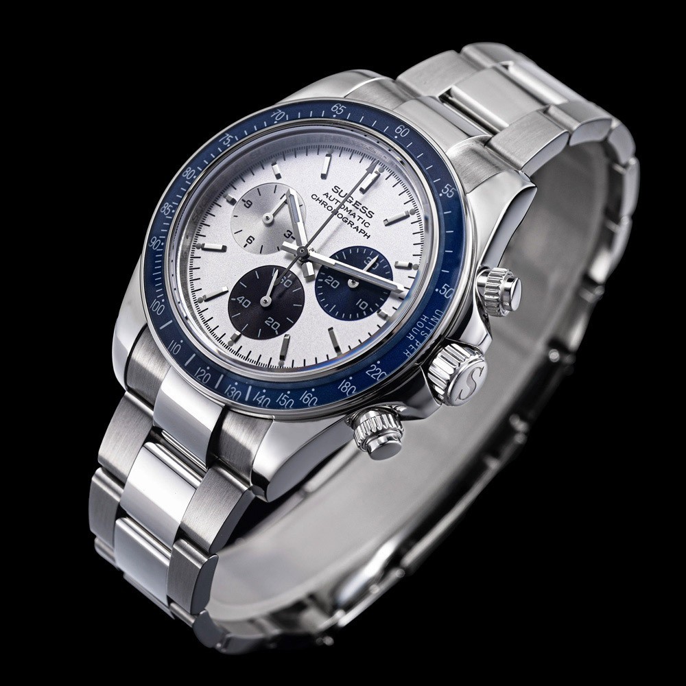 Sugess S473 Chronograph Automatic Steel Blue White Sapphire Men’s Watch