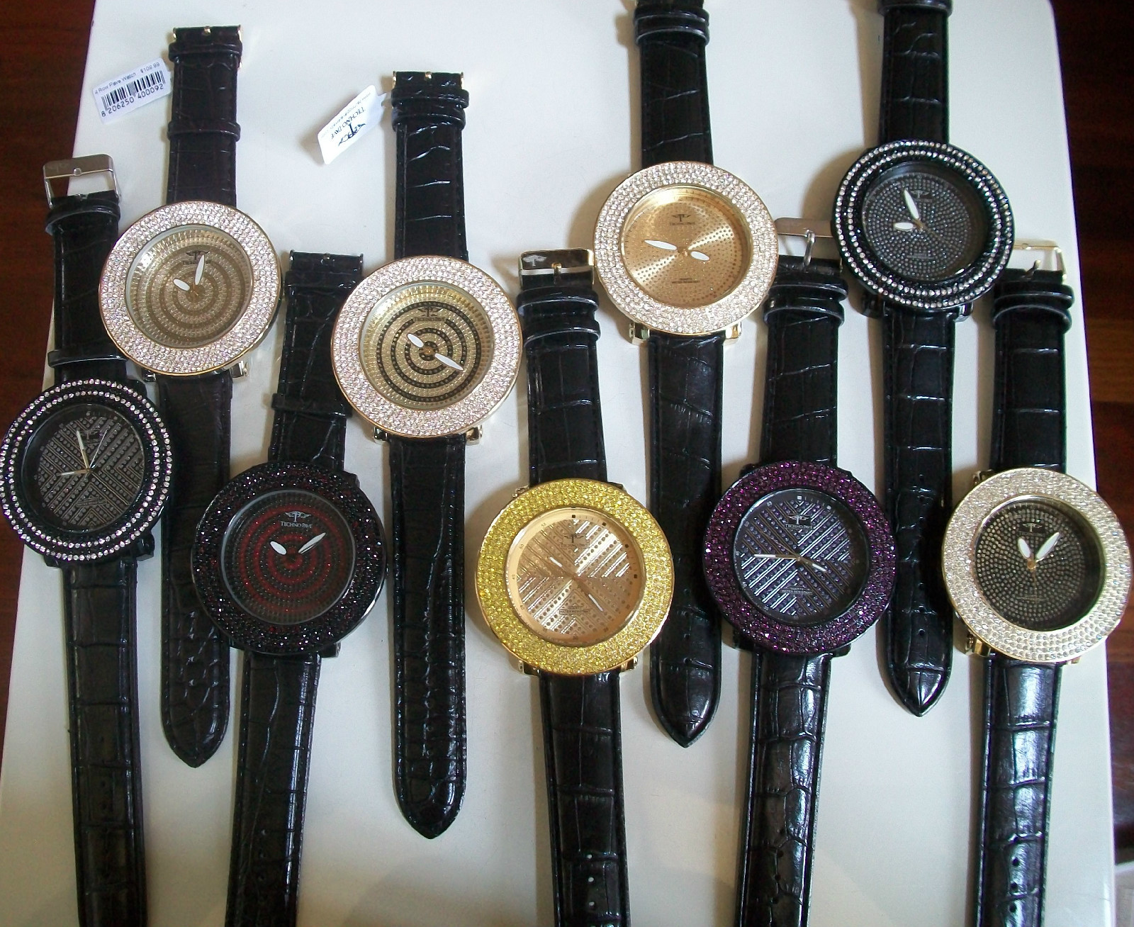 Men’s 4 Row Plain/Map Dial TECHNO PAVE Fashion Hip Hop Watch