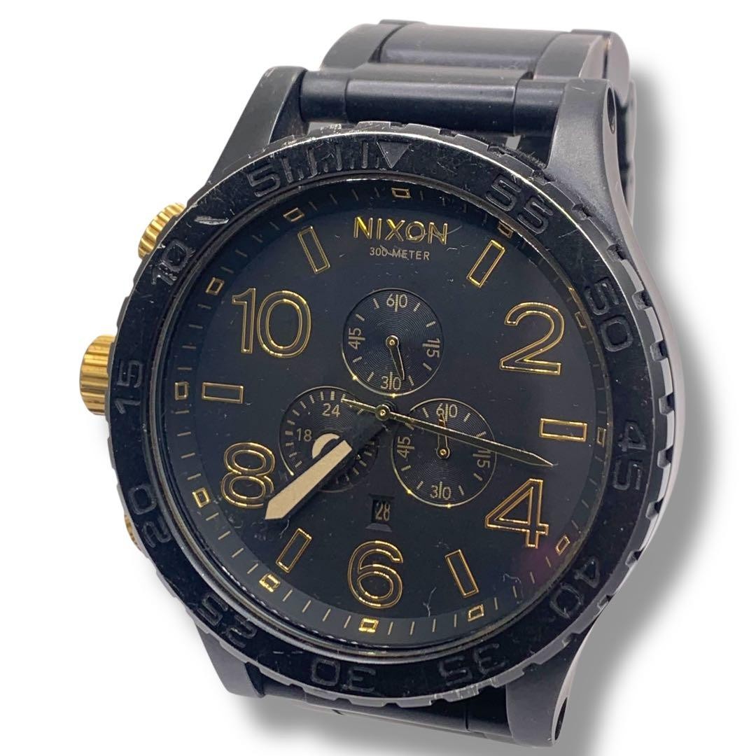 Nixon The 51-30 Watch Black Gold Used from Japan