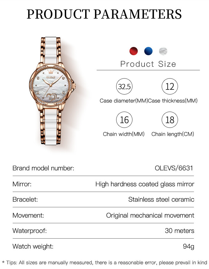 OLEVS Waterproof Luminous Diamonds Dials Automatic Mechanical Watch Women’s