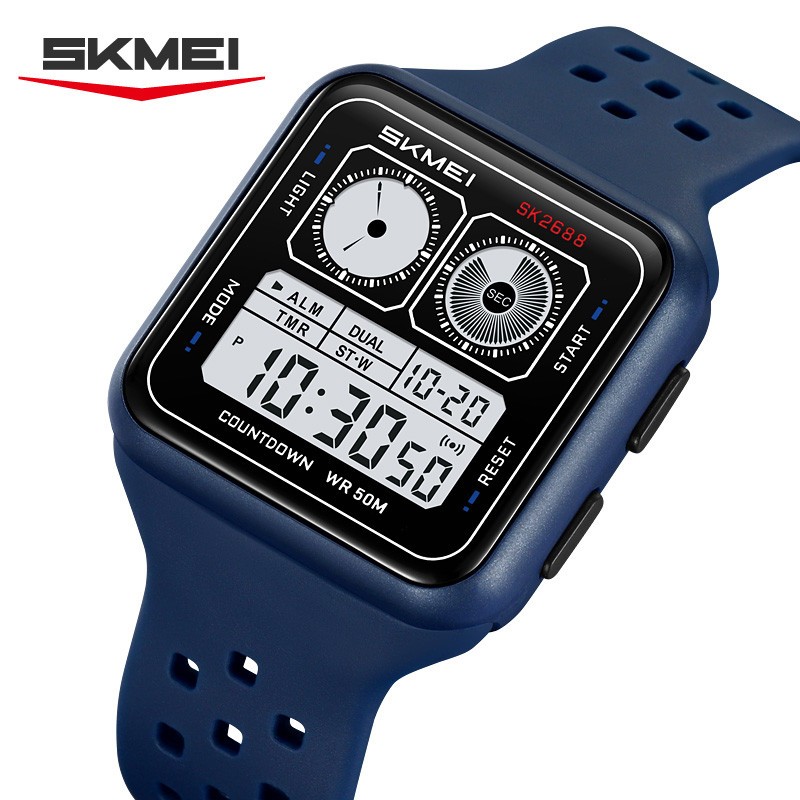 SKMEI Men Digital Watch Countdown Electronic Wristwatch Student Boys Alarm Watch