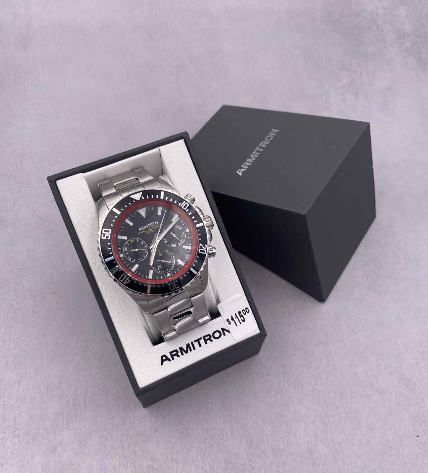 Armitron 20/5351BRSVWM Men’s Multi-Function Black Dial Casual Sports Watch