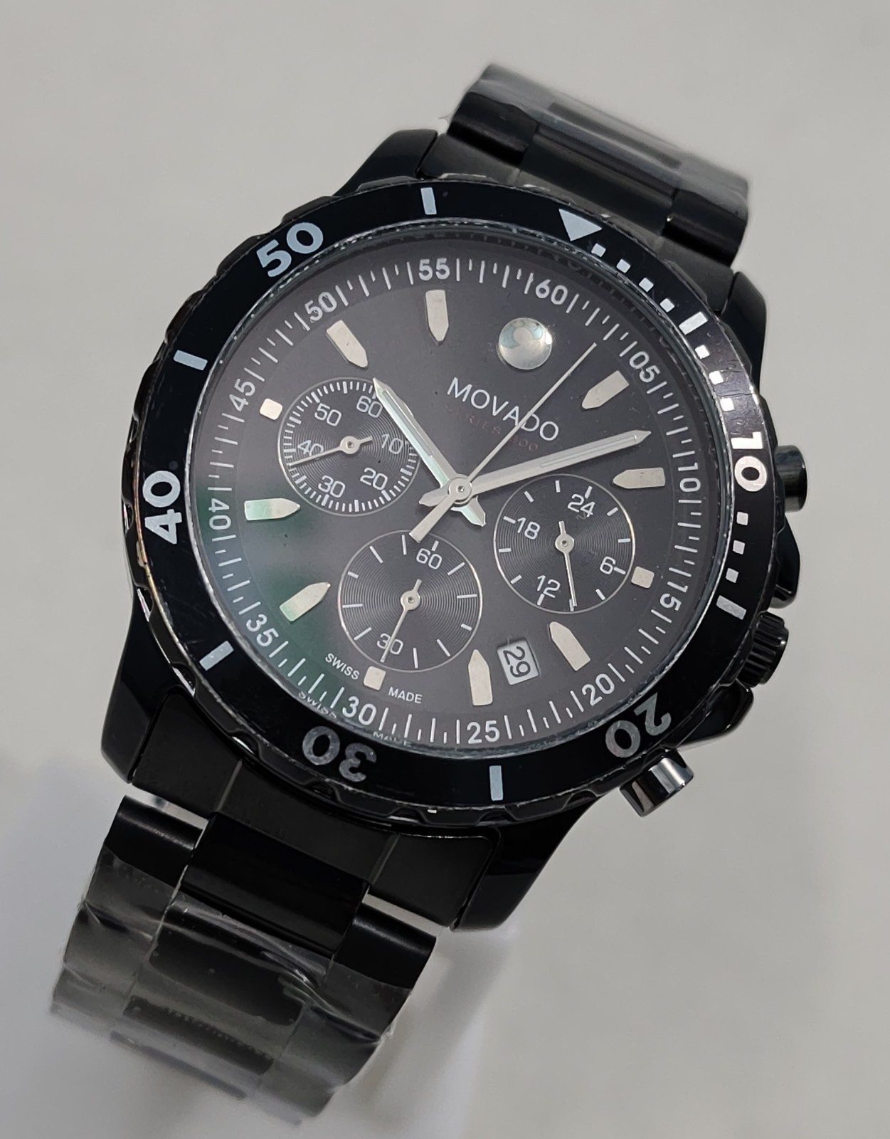 Very Rare Versace Quartz Black Dial Date Swiss Made For Man’s Wrist Watch