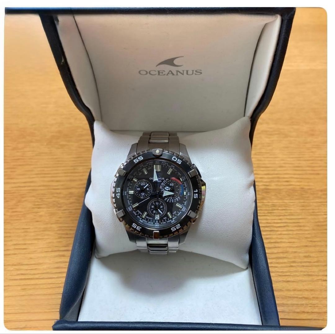CASIO Oceanus Cachalot OCW-P500TDJ-1A1JF Tough Solar Titanium Watch w/ Box Used