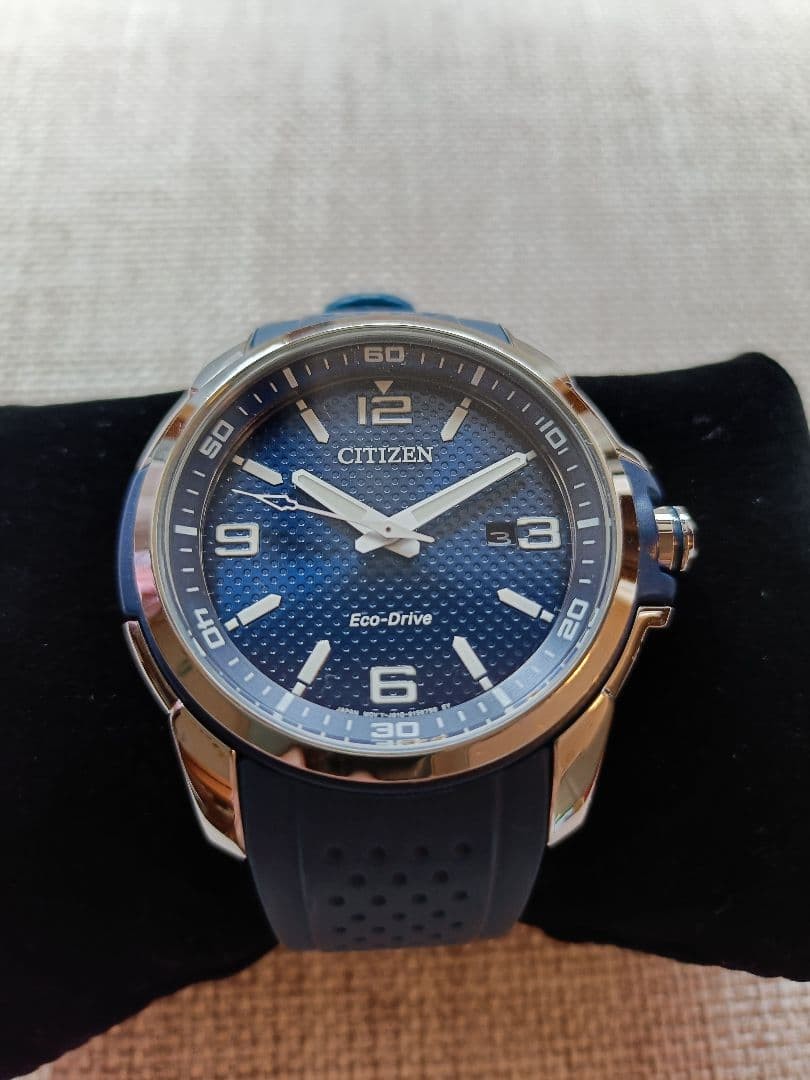 CITIZEN Eco Drive AW1158 05L Watch Overseas Model Solar Powered Analog Blue