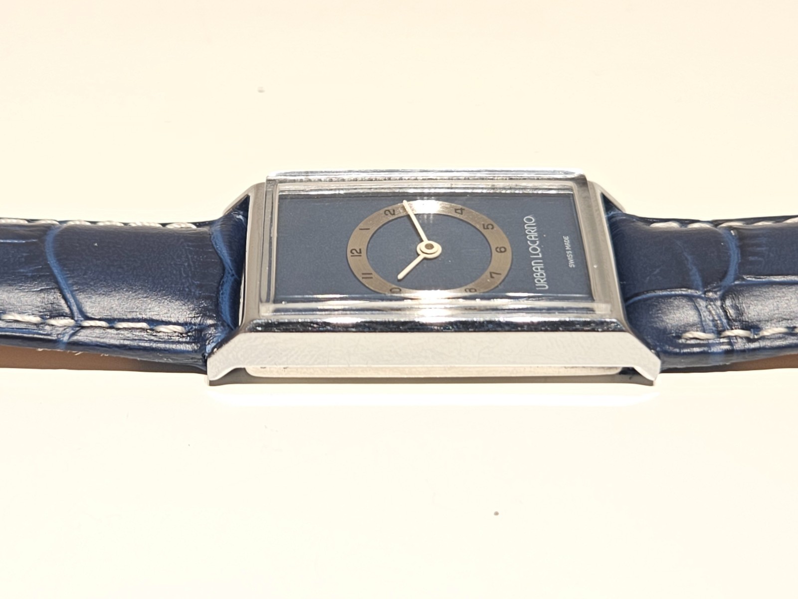 VINTAGE ELEGANT SWISS CHROMED RECTANGLE TANK MEN MECHANICAL WATCH”URBAN LOCARNO”