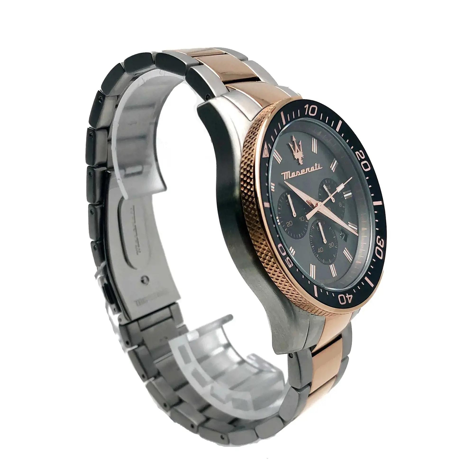 Maserati Sfida 44mm Two-Tone Steel Black Dial Quartz Mens Watch R8873640002