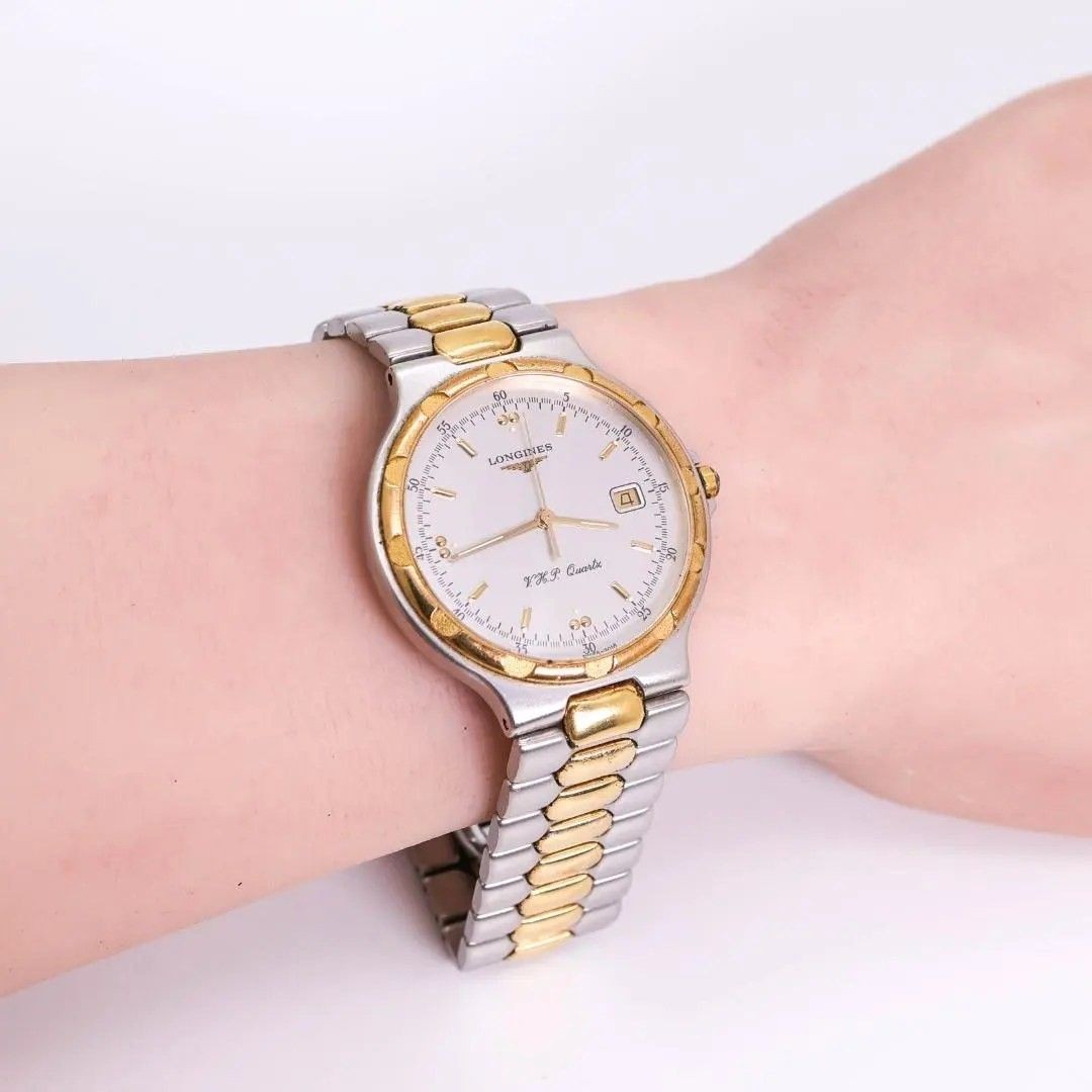 Working Longines Conquest V.H.P. Quartz Date Watch 3590 Used