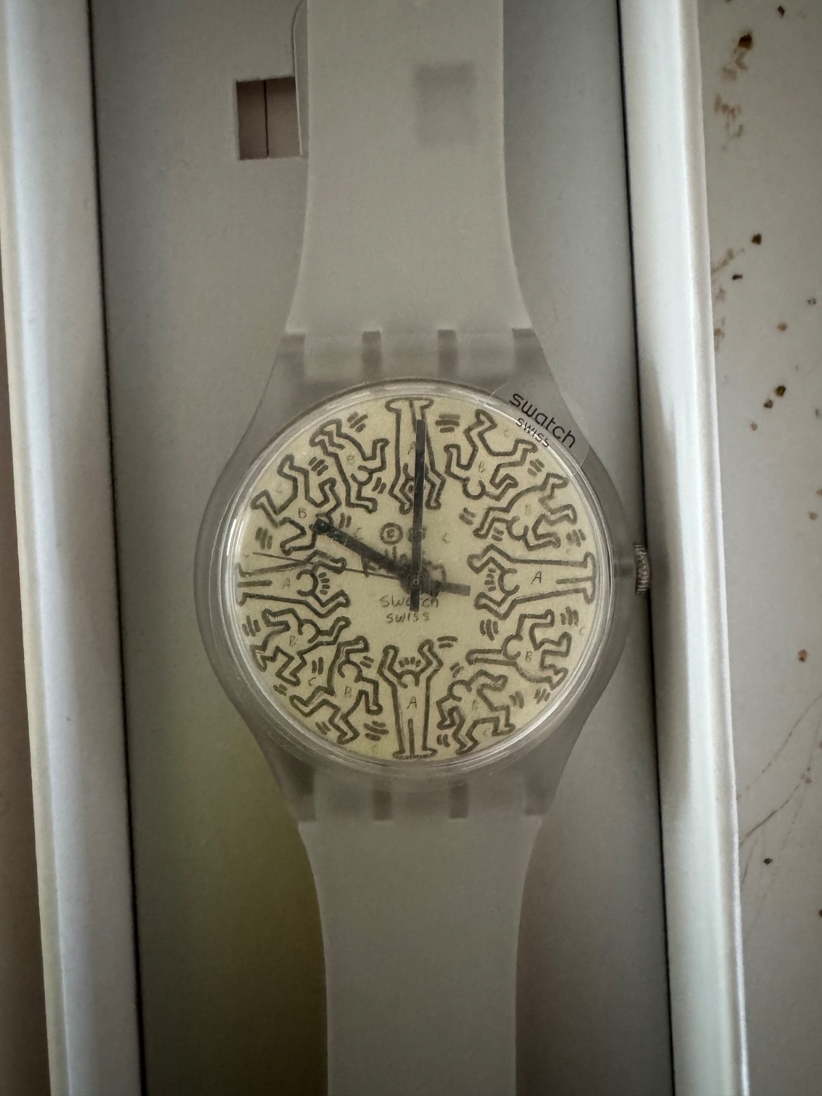 NIB Keith Haring x Swatch Clear Strap