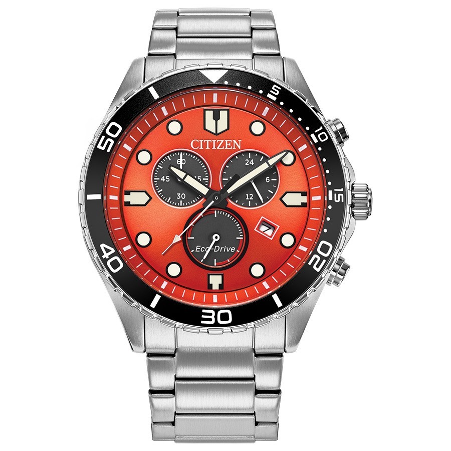 Citizen Men’s Sport Casual Chronograph Eco-Drive Silver Watch 43MM AT2560-84X