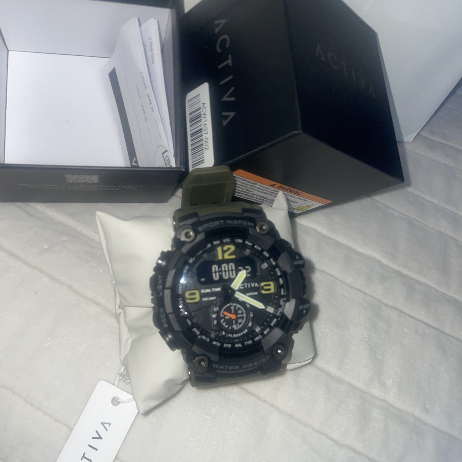Activa X Invicta BlackOps 56mm Digital Men’s Watch Army Green (ACW1637-002) New