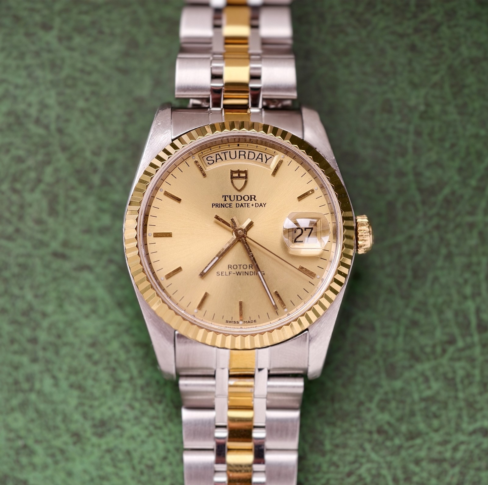Tudor Champagne Scale Dial 76213 Prince Date Men’s Watch Automatic 36mm