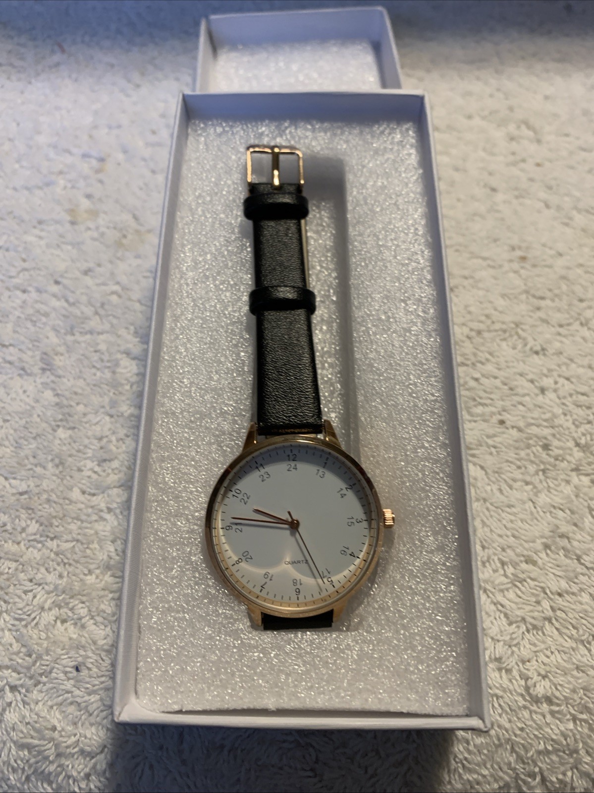 Watch Quartz SR626SW Movement Black Band Rose Gold