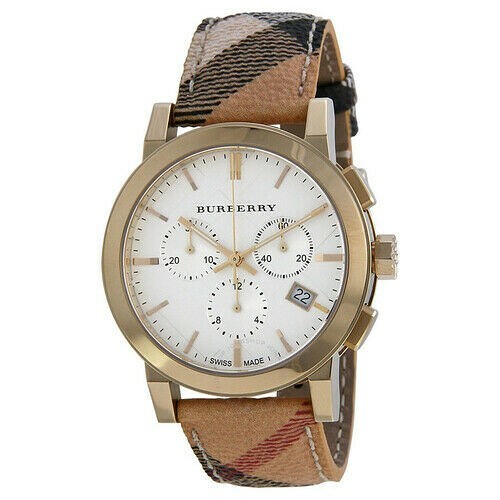 Brand New Burberry BU9752 City 38 mm Gold Tone Chronograph Unisex Watch