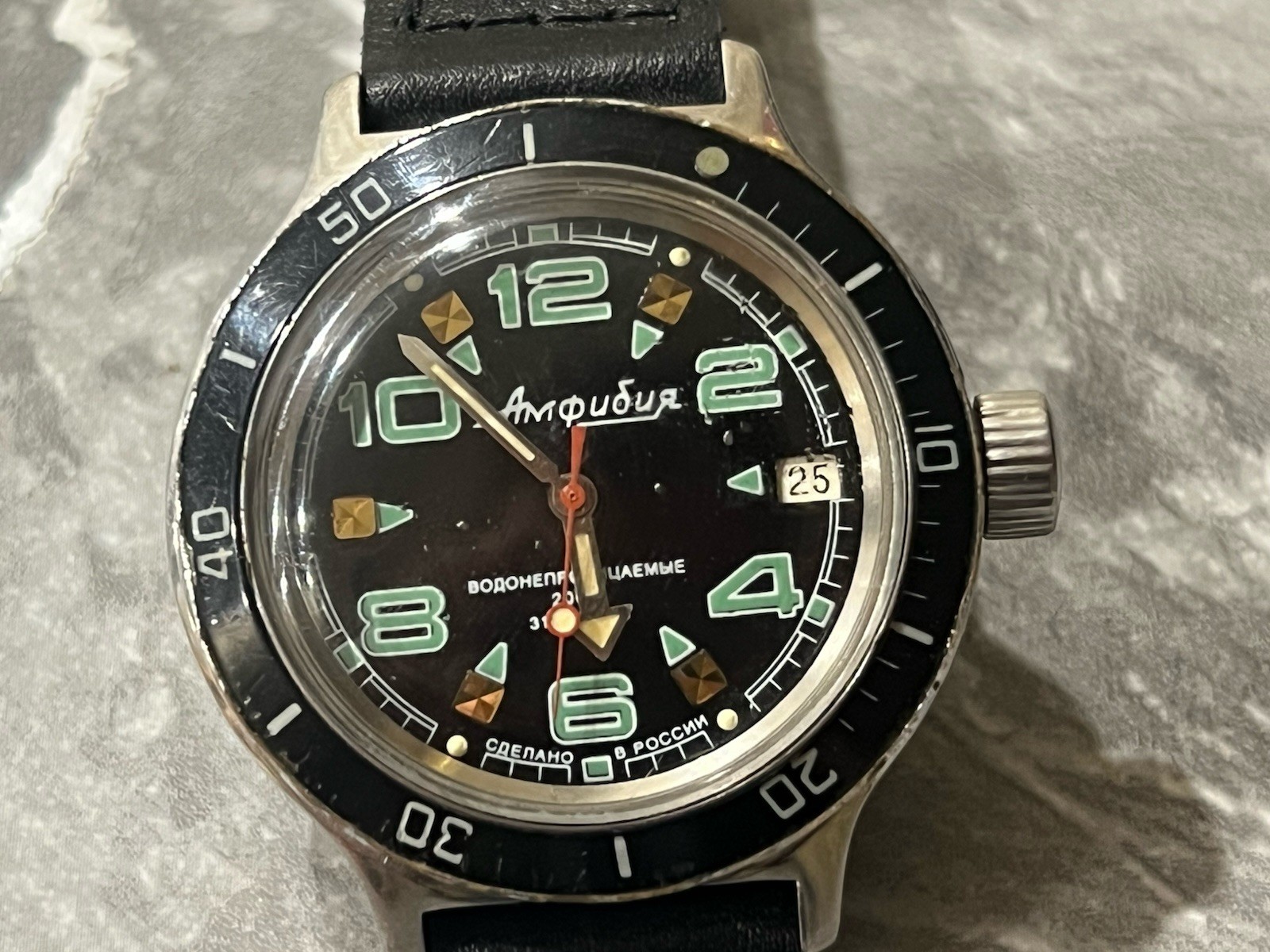 Vostok Amphibia Automatic 31 Jewels Russian Diver Watch Date Working