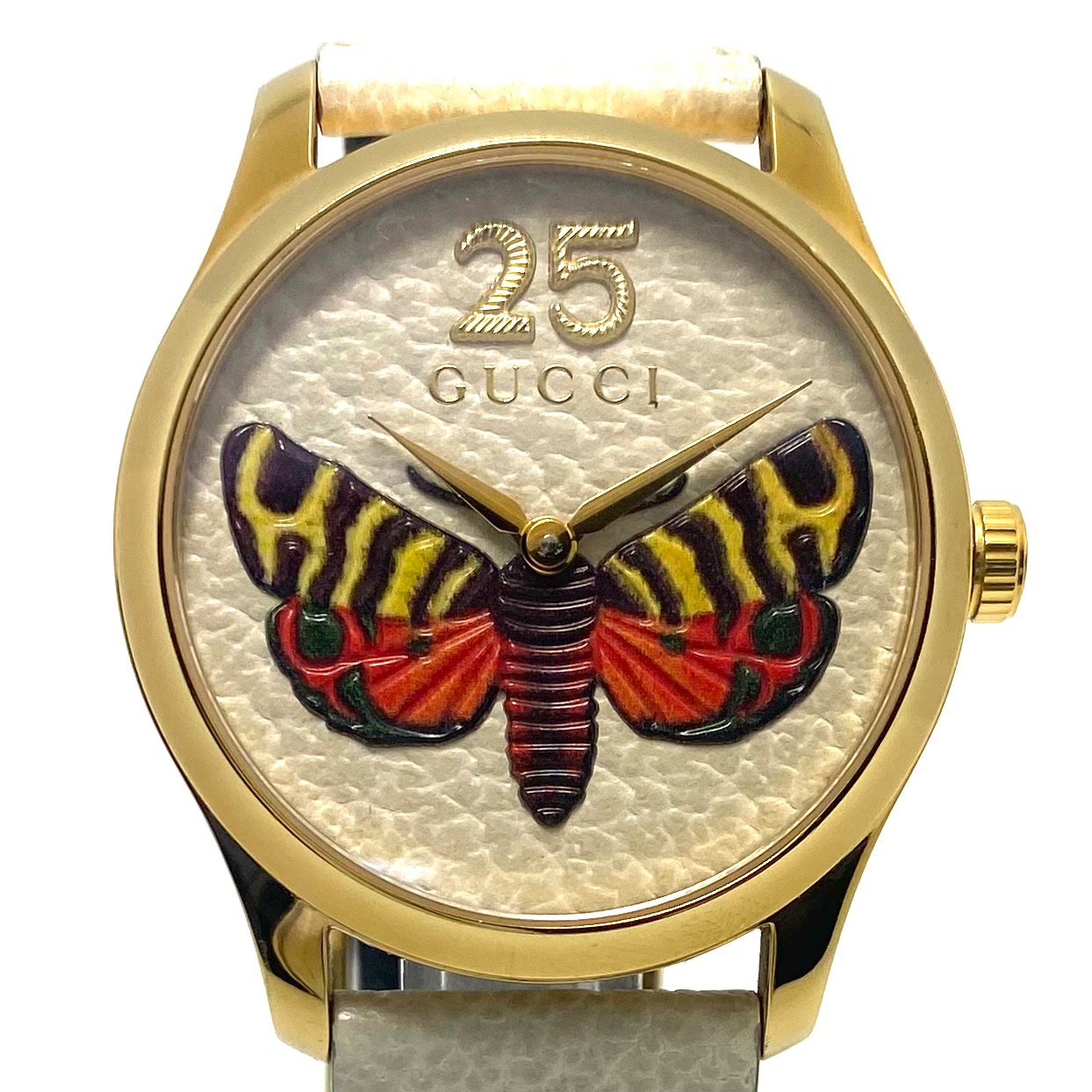 Gucci G-Timeless YA1264062 126.4 Butterfly Quartz Seconds Hand Leather Unisex