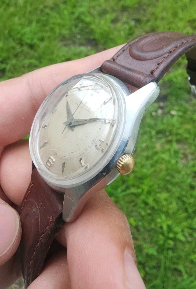 VINTAGE 1950’S ZENITH AUTOMATIC BUMPER S STEEL MEN’S 35mm SWISS WATCH CAL 133.8