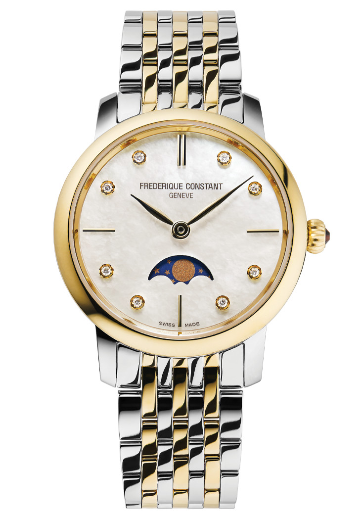 Frederique Constant Multicolour Womens Analogue Watch Slimline Moonphase