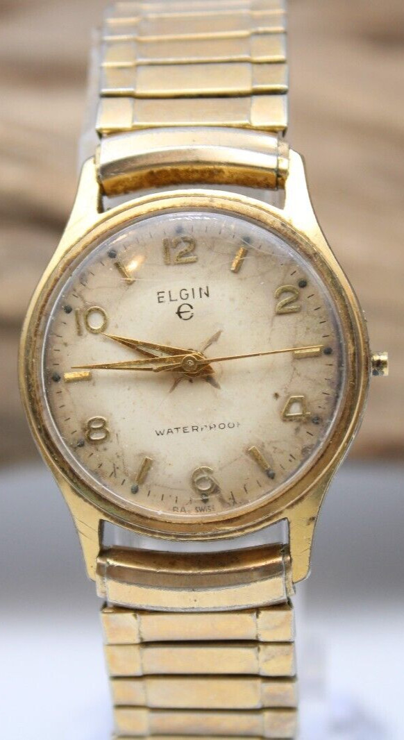 ELGIN 323 SWISS WATCH 17j 29.6mm 16.9mm LUG FOR SPARES OR REPAIR (PF3)