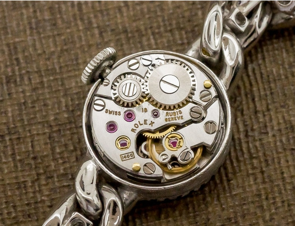 Rolex Ladies’ Precision Diamond-Encircled 18KWG Case Manual 15.5mm Antique watch
