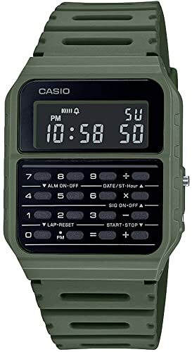 ✅ Casio Gray / Blue / Green / White Men’s 8 Digit Alarm Calculator Watch CA53WF
