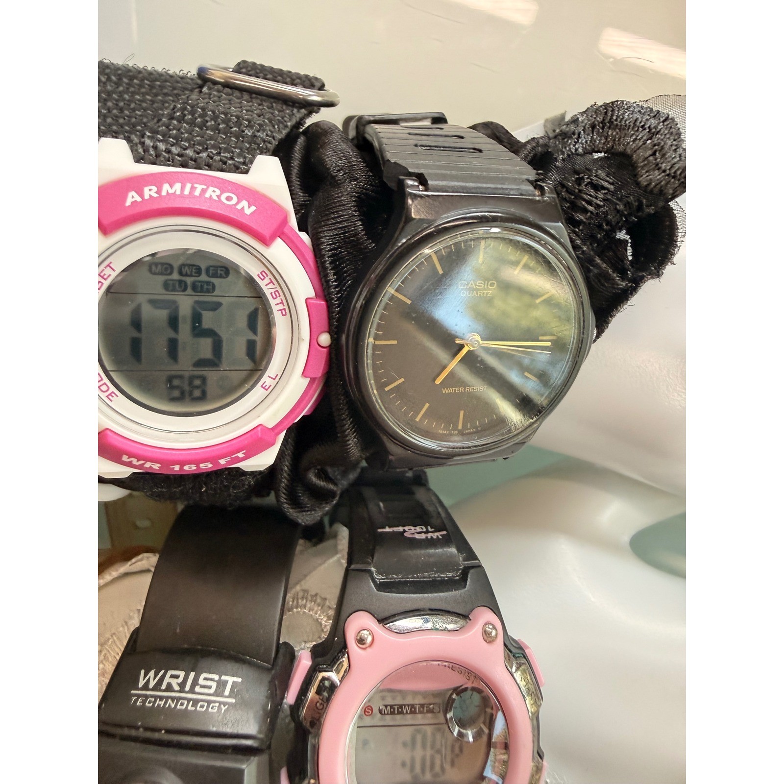 8 Working Watch Lot Casio Armitron Digital Sport Casual Wristwatches