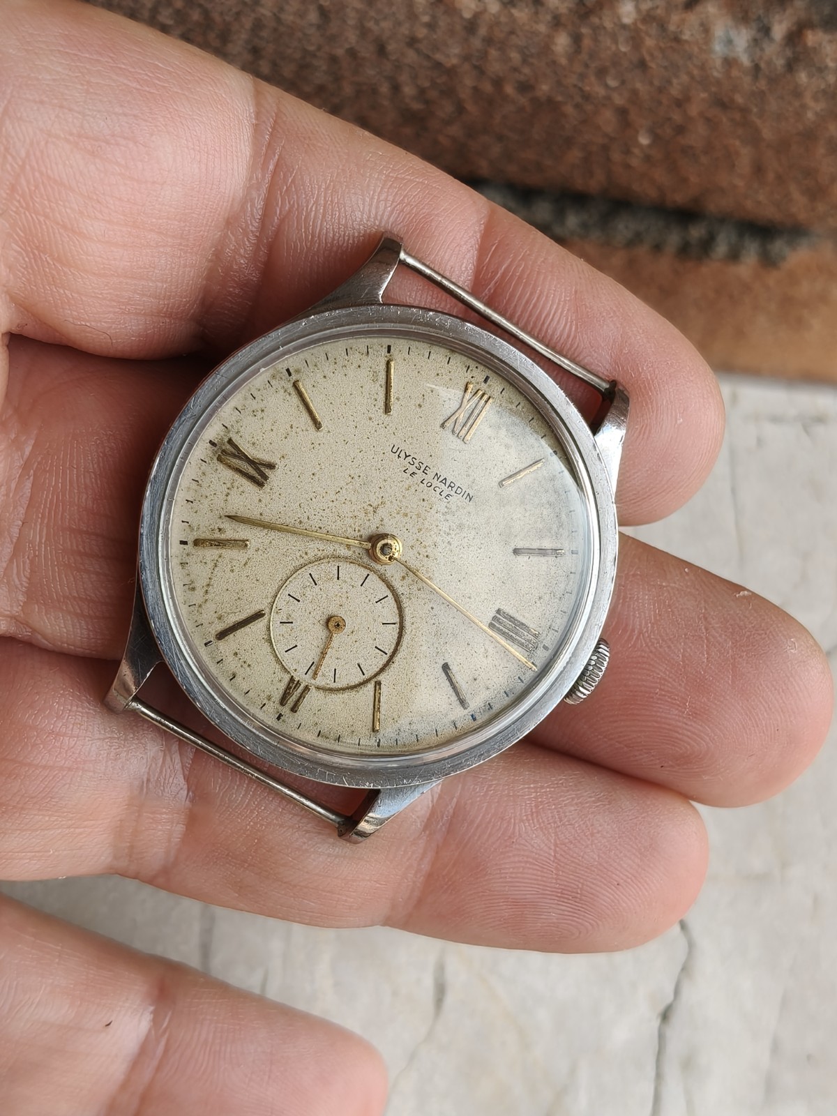 30s ULYSSE NARDIN CALATRAVA OVERSIZE STEEL CASE 37.5mm RARE VINTAGE WATCH WATCHES