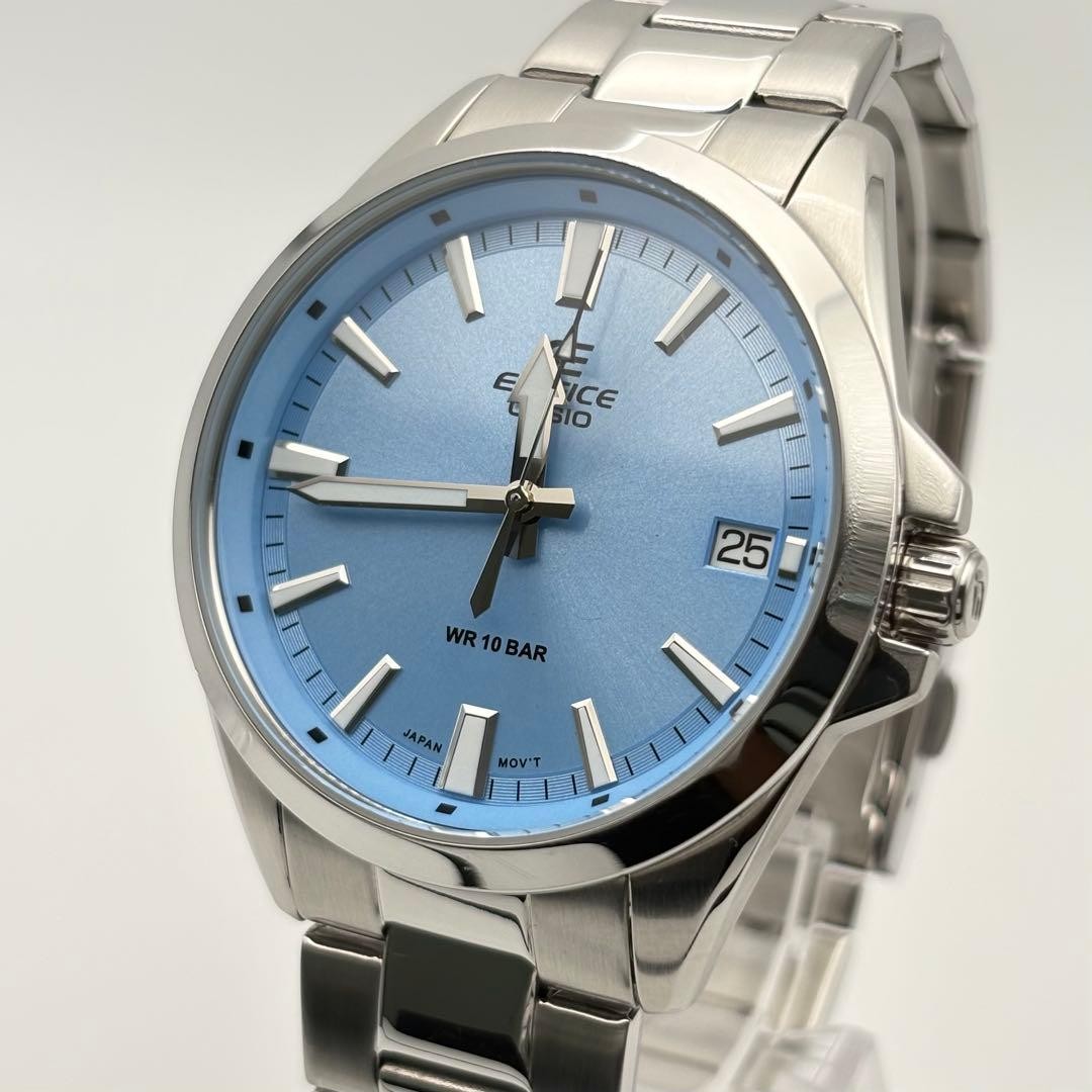 Casio Edifice EFV-100 Blue Dial Quartz Mens Watch Stainless Steel Japan