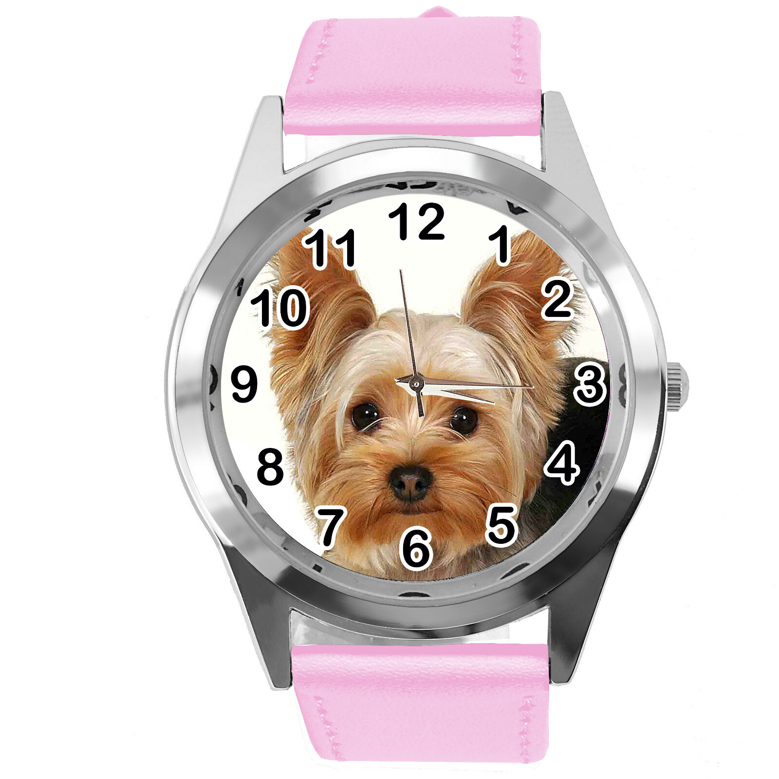 PINK LEATHER ROUND DIAL Steel CD DVD GAME VIDEO FILM WATCH FOR YORK DOG FANS