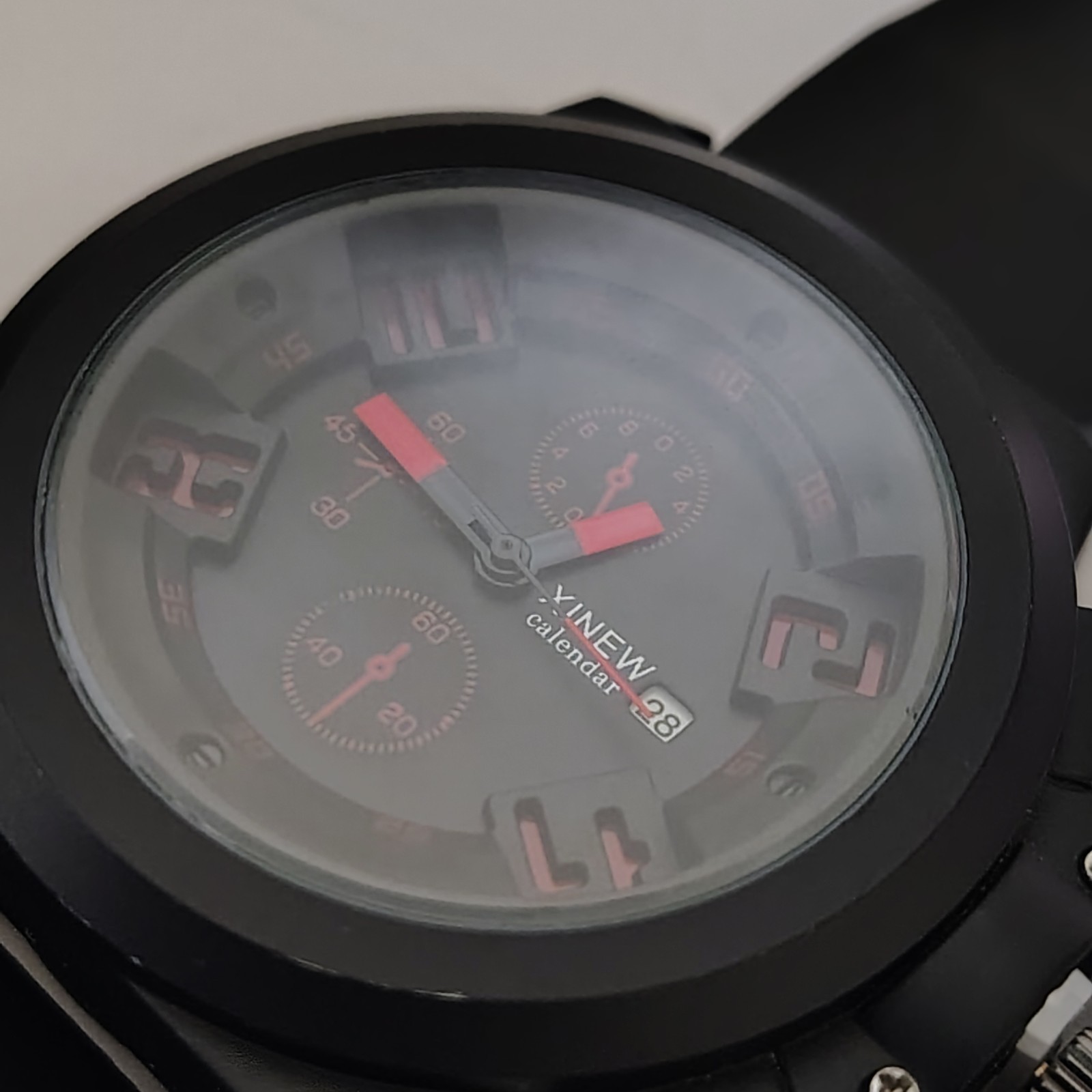 XINEW Mens watch Black Dial Date Quartz Japan Movt unique modern look