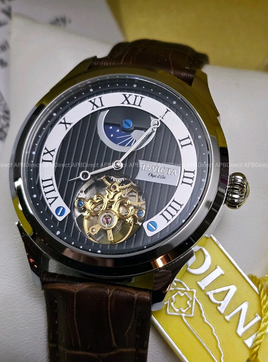 Invicta – Objet D Art – Open Heart – Automatic – Day / Night Leather mens Watch