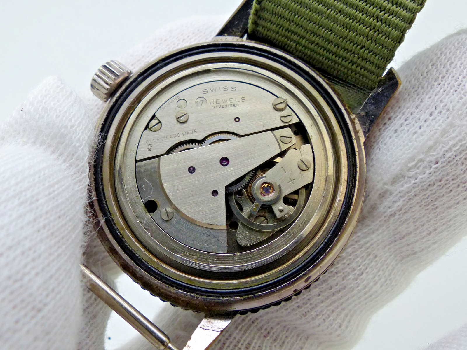 Vintage Ollech & Wajs Selectron Computer – RARE Slide Rule Bezel Wristwatch