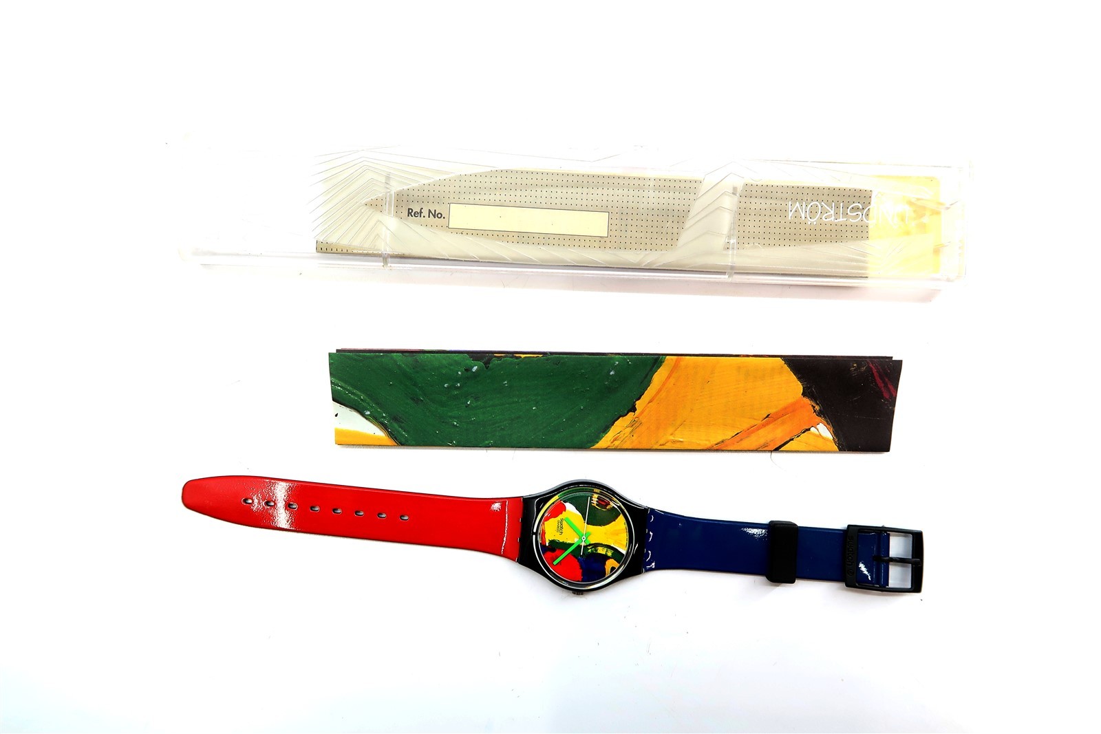 NEW Swatch Watch TEMPS ZERO GB166 Bengt Lindstrom 1995 w/ Case, Print & Papers