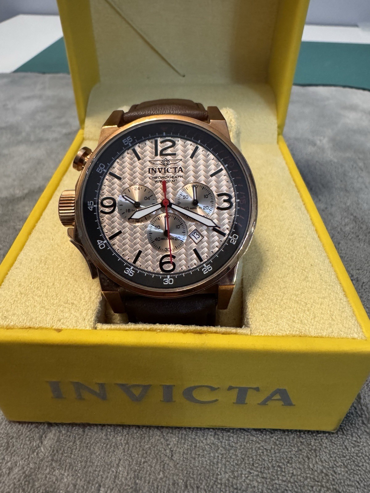 Invicta Force Men’s Quartz Chronograph 40-43.9mm 100m Leather Strap w/ Box