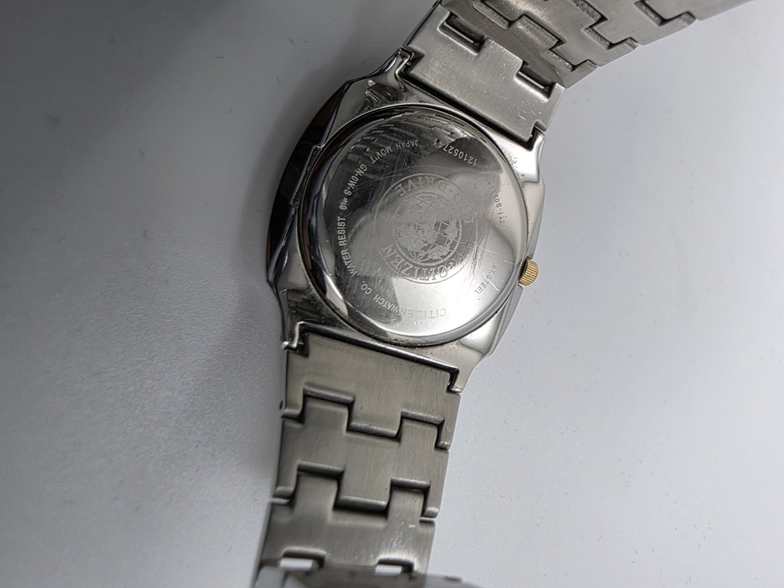 Citizen Eco-Drive E111 Men’s Two-Tone Stainless Watch Black Dial Date