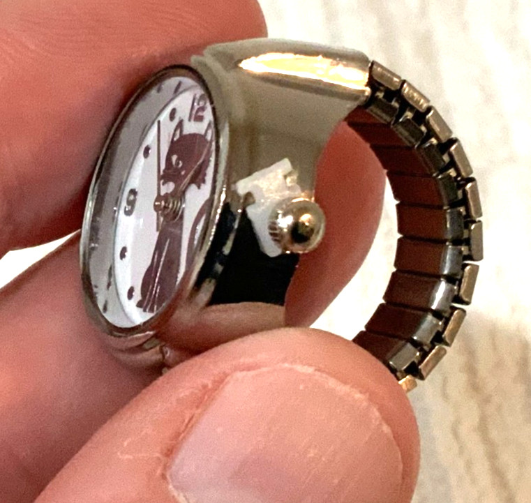 Silver Cat Quartz *Ring Watch*
