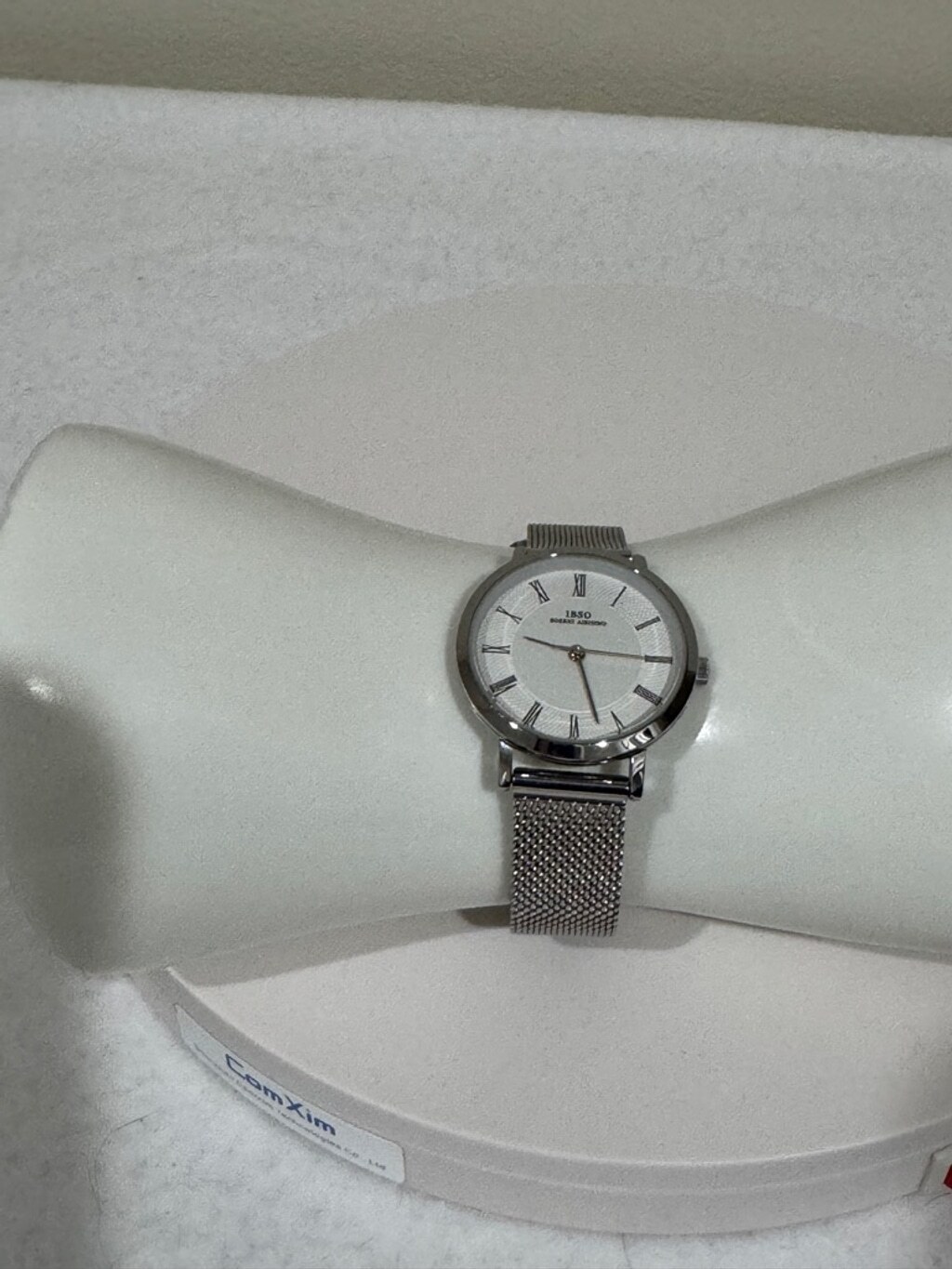 Women’s IBSO Boerni Albisino Watch adjustable Silver mesh strap White dial