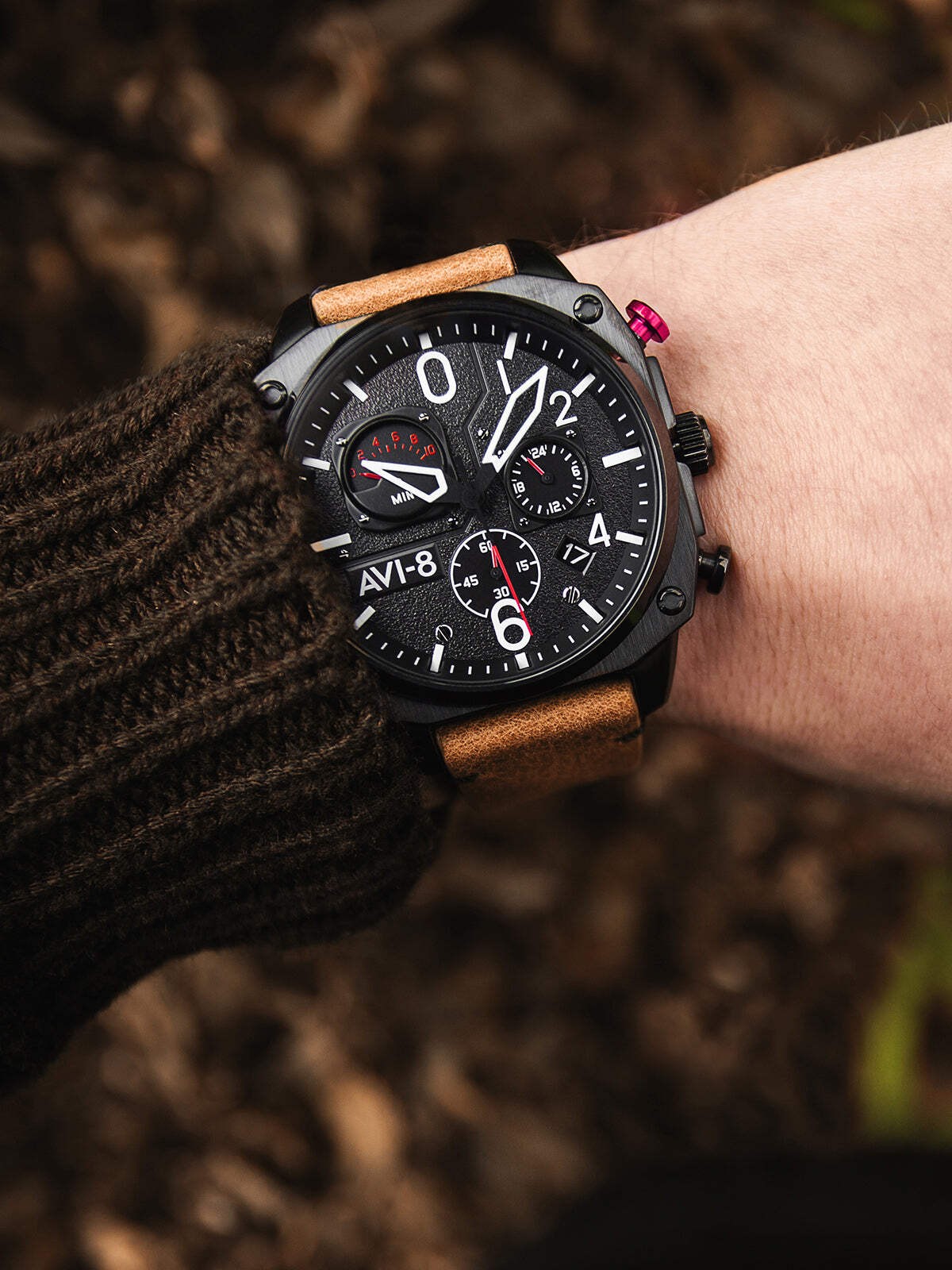 Hawker Hunter Retrograde Chronograph | Black Dial Wristwatch AV-4052-02