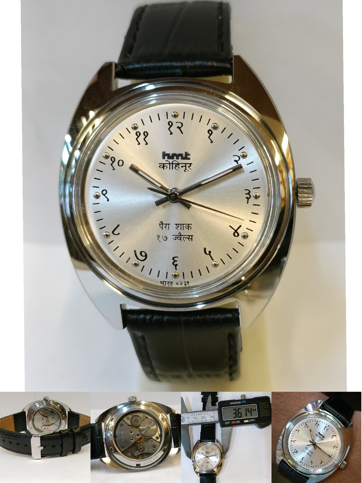 REFURBISHED HMT KOHINOOR 17J WINDING SILVER DIAL 0231 INDIA MEN’S WORKING