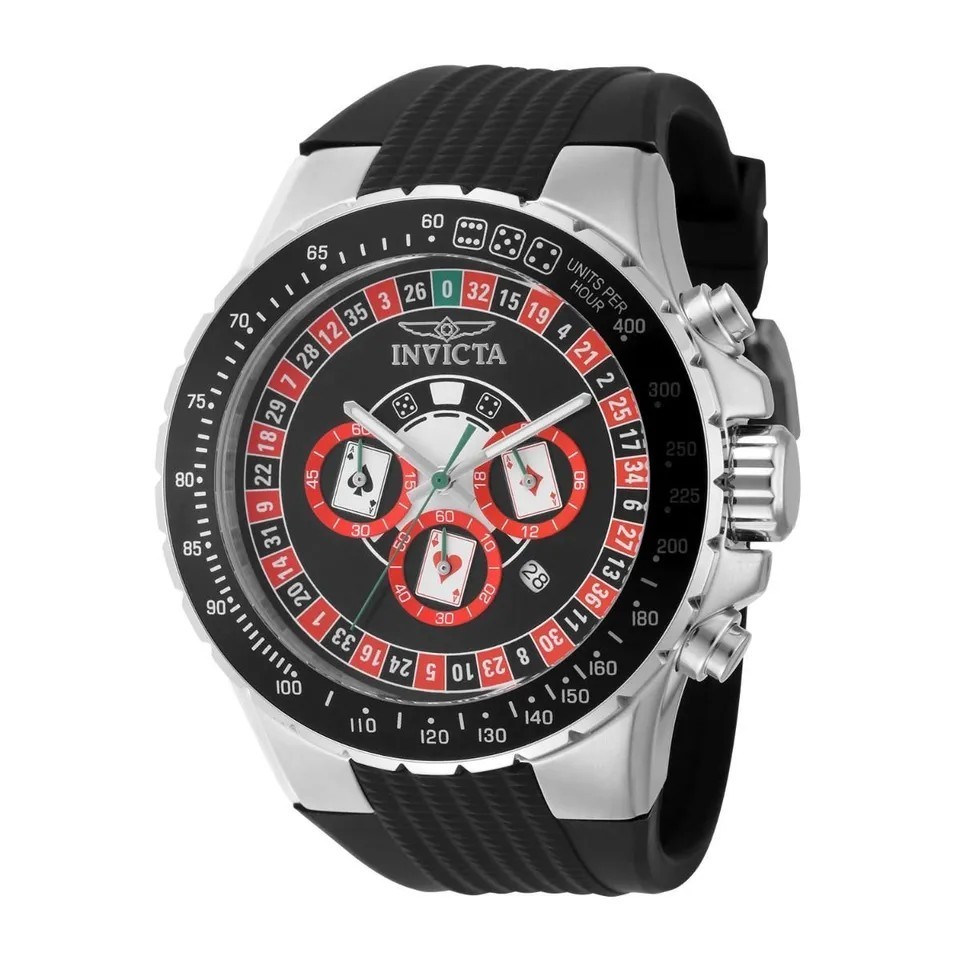 Invicta Aviator Monte Carlo Men’s 50mm Watch Black Casino Roulette Poker 49850