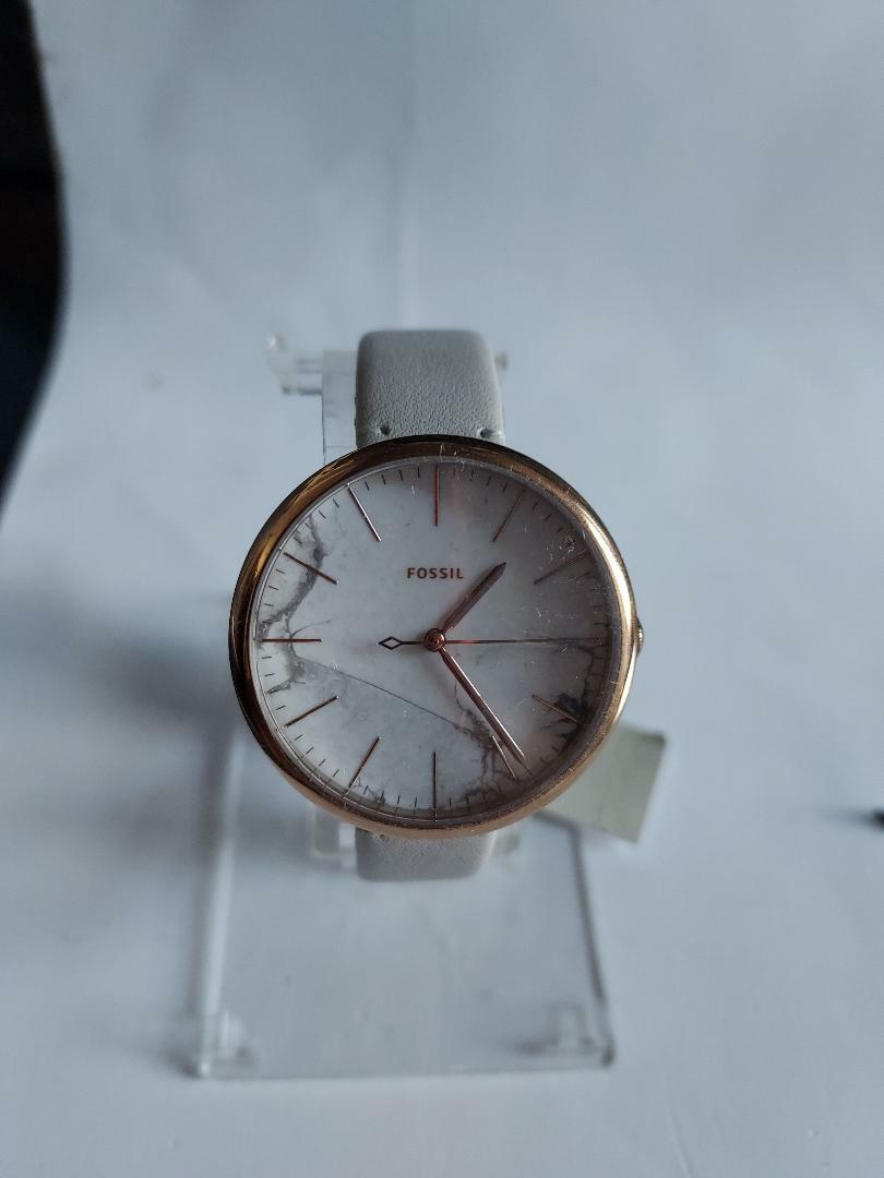 Fossil Annette Three-Hand Mineral Gray Leather 36mm Watch ES4379