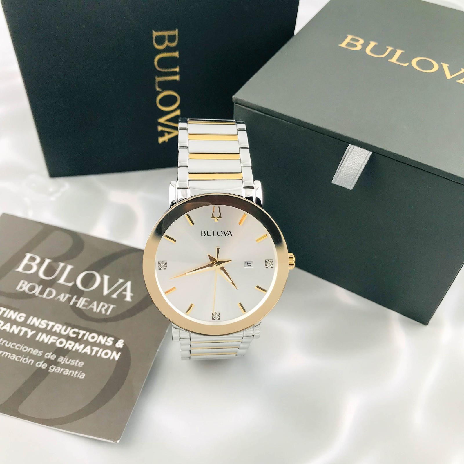 Bulova 98D151 Futuro Men’s Quartz Diamond Accent Calendar Date 42mm Watch